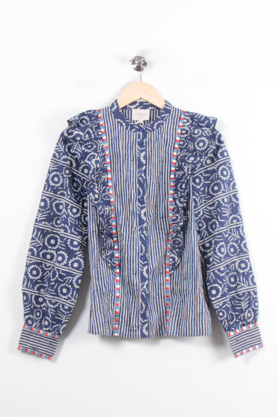 Blouse Bleu et Blanc - Taille XS/34 de la marque Sézane | PARAD78400 - Vendu par Paradigme - Image 2