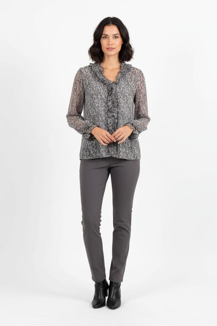 Blouse Noire et Grise - Taille XS/34 de la marque Sézane | PARAD78411 - Vendu par Paradigme - Image 1