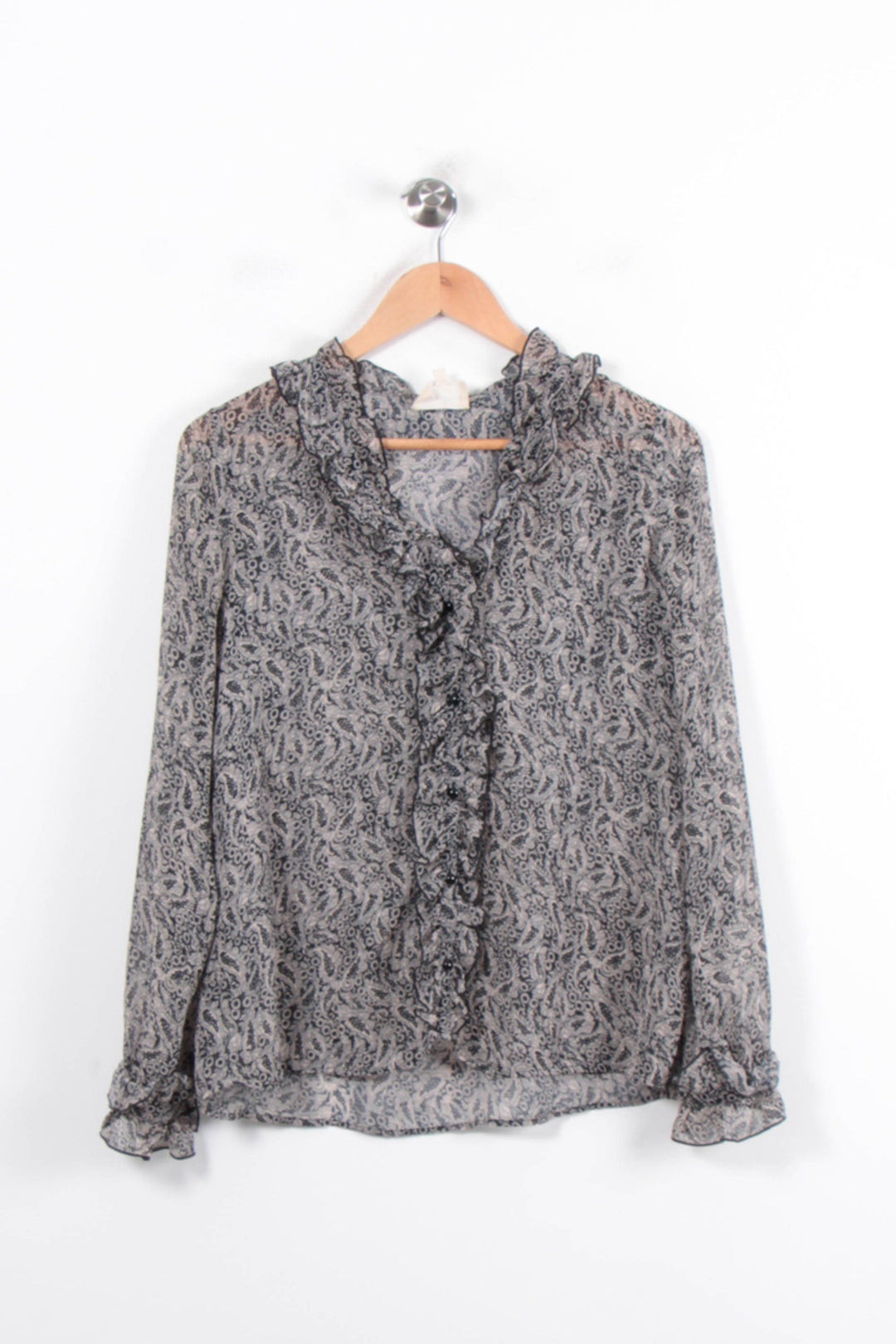 Blouse Noire et Grise - Taille XS/34 de la marque Sézane | PARAD78411 - Vendu par Paradigme - Image 2