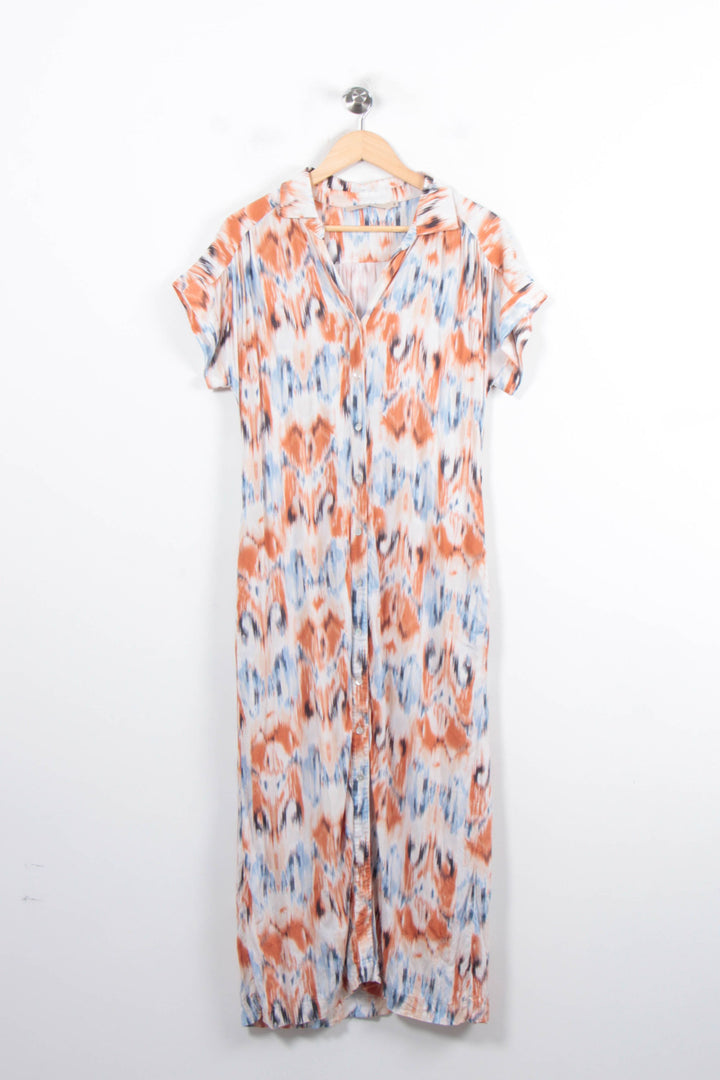 Robe Longue Orange et Bleue - Taille L/40 de la marque La Fée Maraboutée | PARAD78412 - Vendu par Paradigme - Image 2