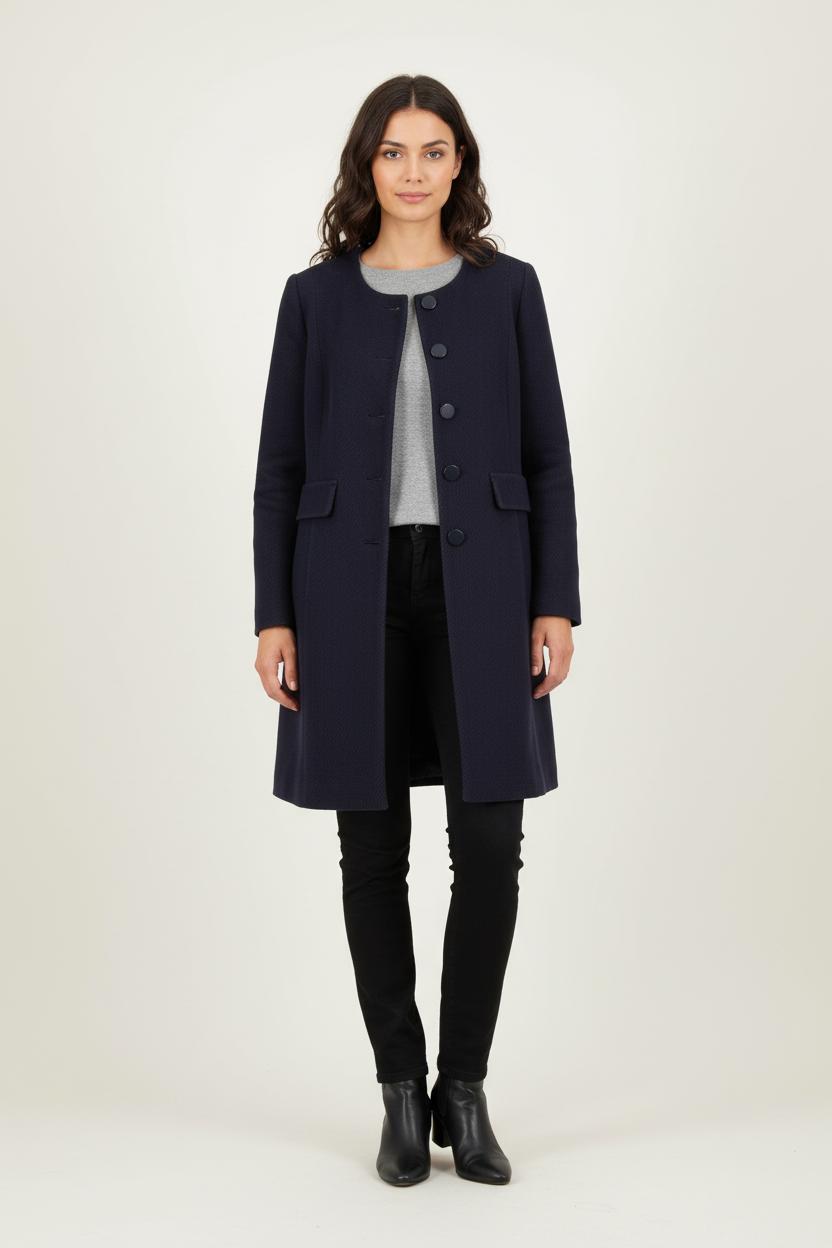 Manteau Bleu Marine - Taille S/36 de la marque Tara Jarmon | PARAD78419 - Vendu par Paradigme - Image 1