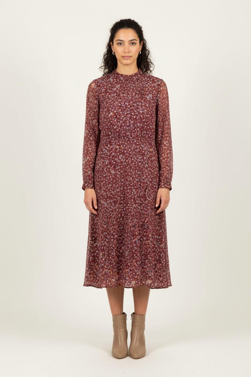 Robe Fleurie Bordeaux et Blanche - Taille XL/42 de la marque Sézane | PARAD78436 - Vendu par Paradigme - Image 1