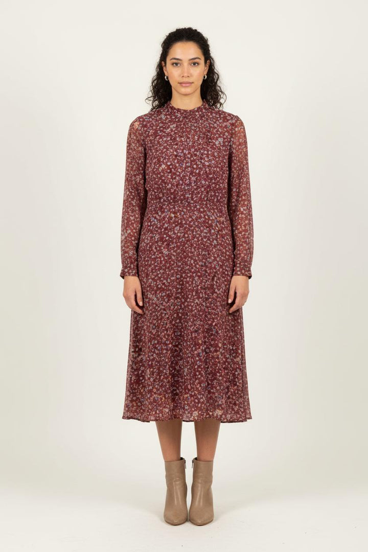 Robe Fleurie Bordeaux et Blanche - Taille XL/42 de la marque Sézane | PARAD78436 - Vendu par Paradigme - Image 1