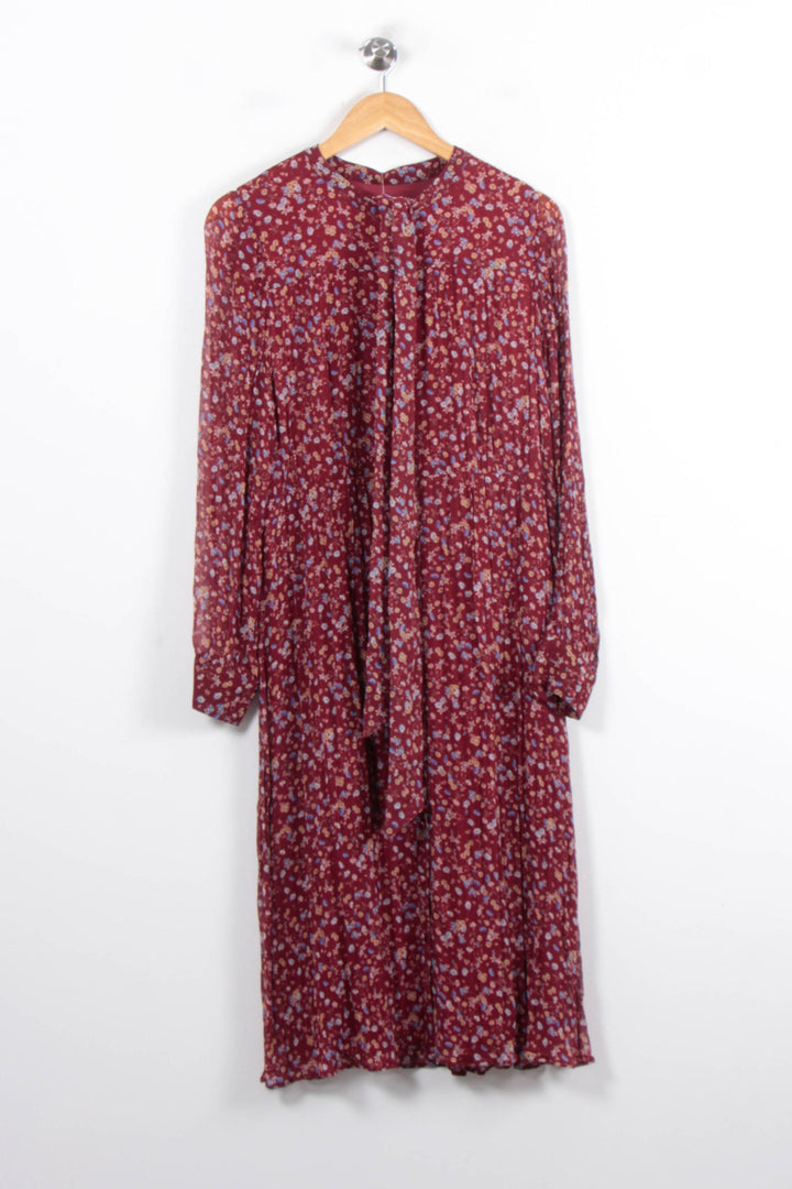 Robe Fleurie Bordeaux et Blanche - Taille XL/42 de la marque Sézane | PARAD78436 - Vendu par Paradigme - Image 2