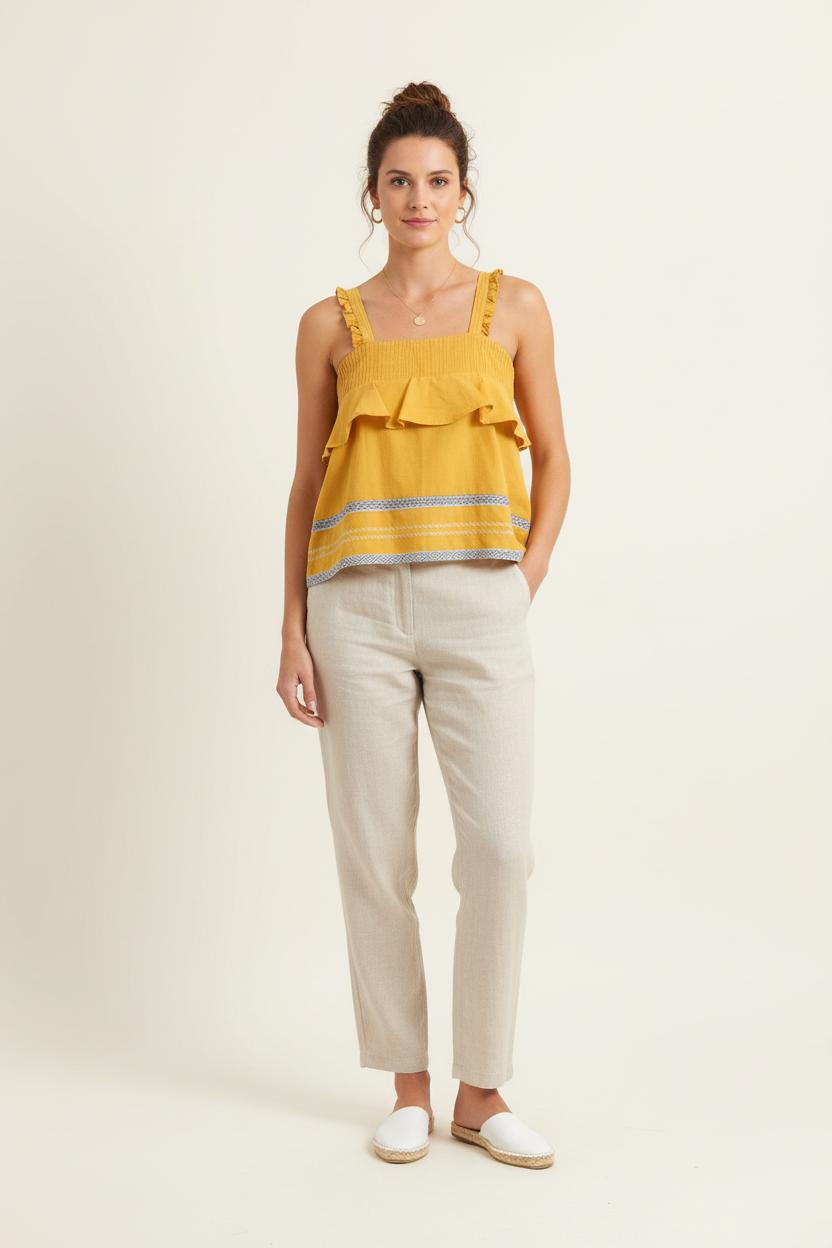 Débardeur Jaune et Blanc - Taille S/36 de la marque Karl Marc John | PARAD78460 - Vendu par Paradigme - Image 1