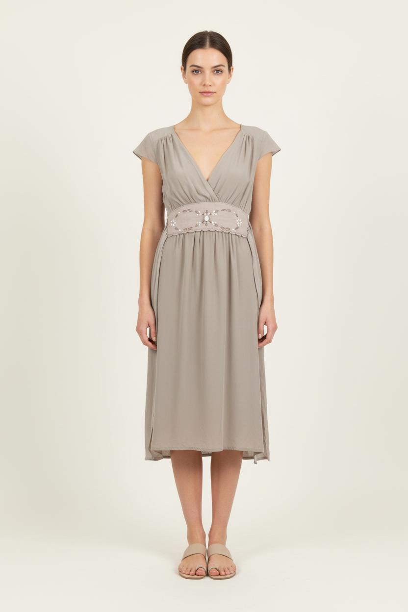 Robe Courte Beige - Taille S/36 de la marque Sandro | PARAD78470 - Vendu par Paradigme - Image 1