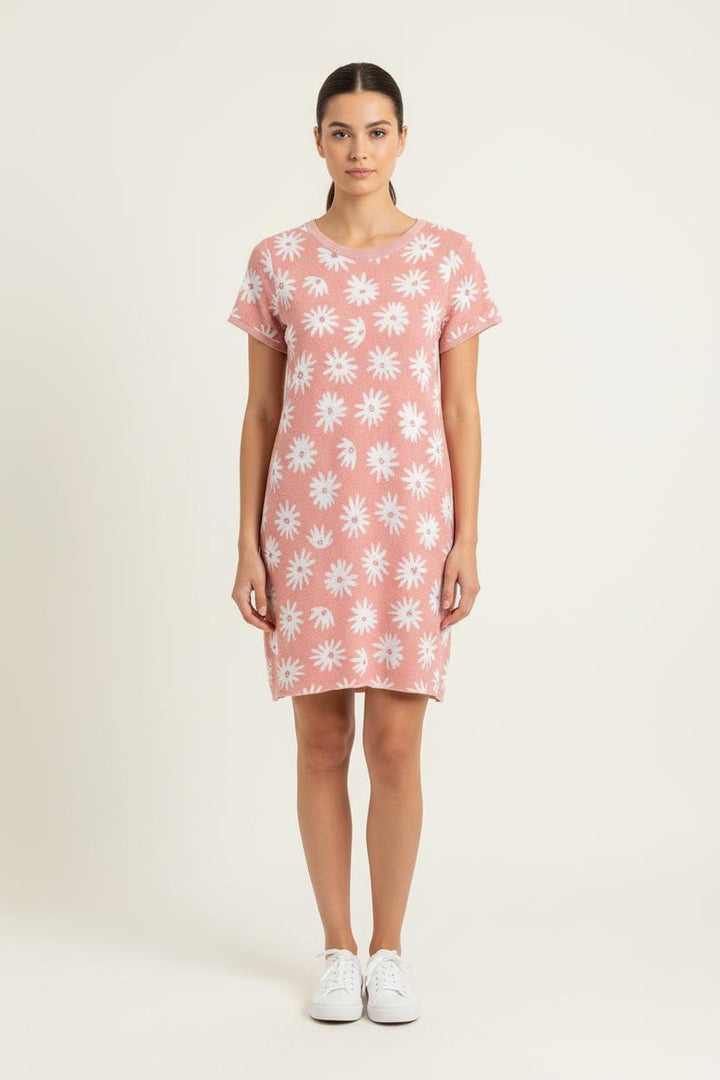 Robe T-shirt Rose et Blanche - Taille L/40 de la marque Des petits hauts | PARAD78502 - Vendu par Paradigme - Image 1