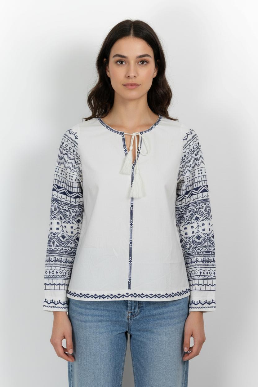 Blouse Blanc et Bleu - Taille S/36 de la marque Sézane | PARAD78505 - Vendu par Paradigme - Image 1