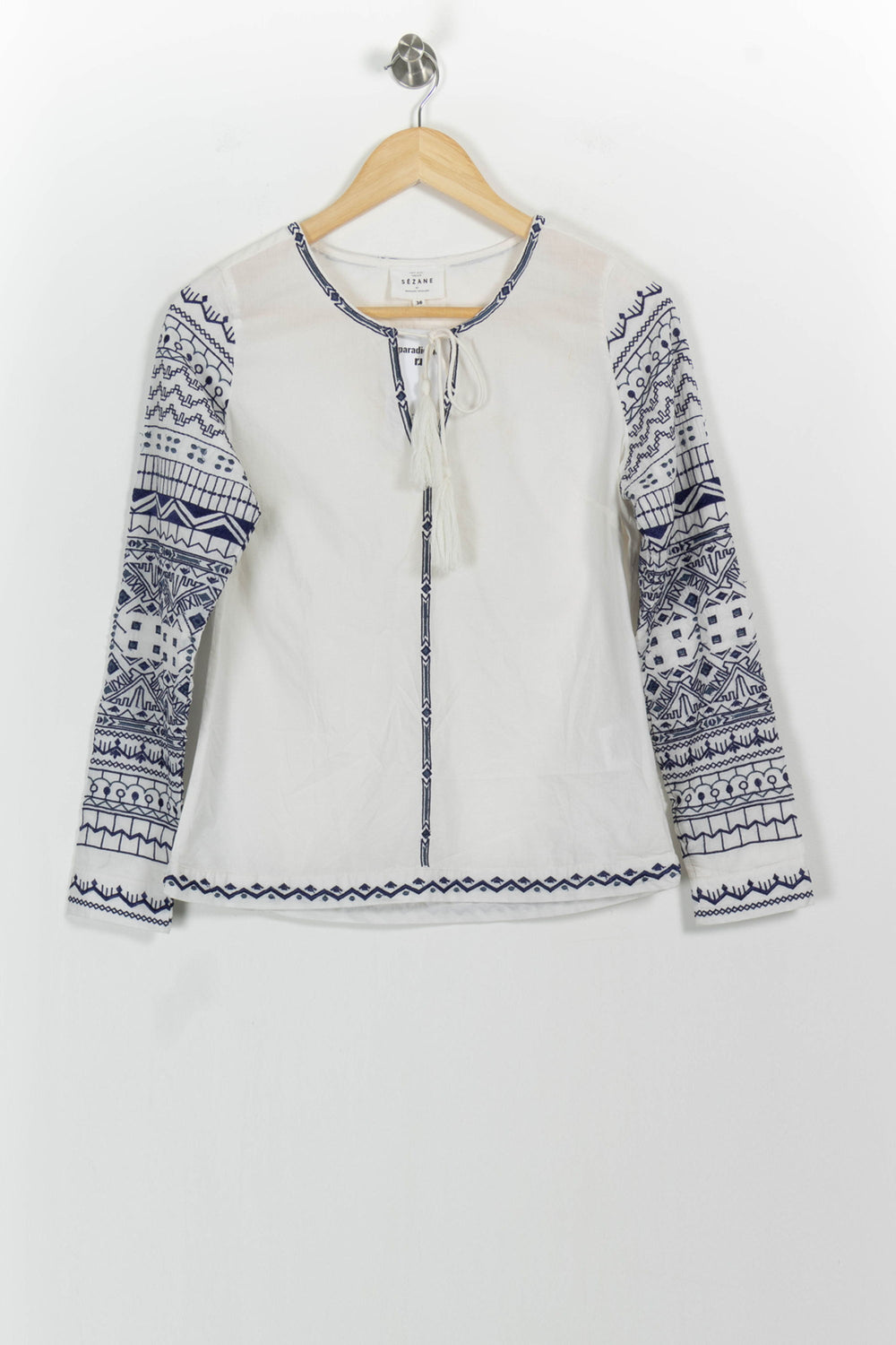 Blouse Blanc et Bleu - Taille S/36 de la marque Sézane | PARAD78505 - Vendu par Paradigme - Image 2
