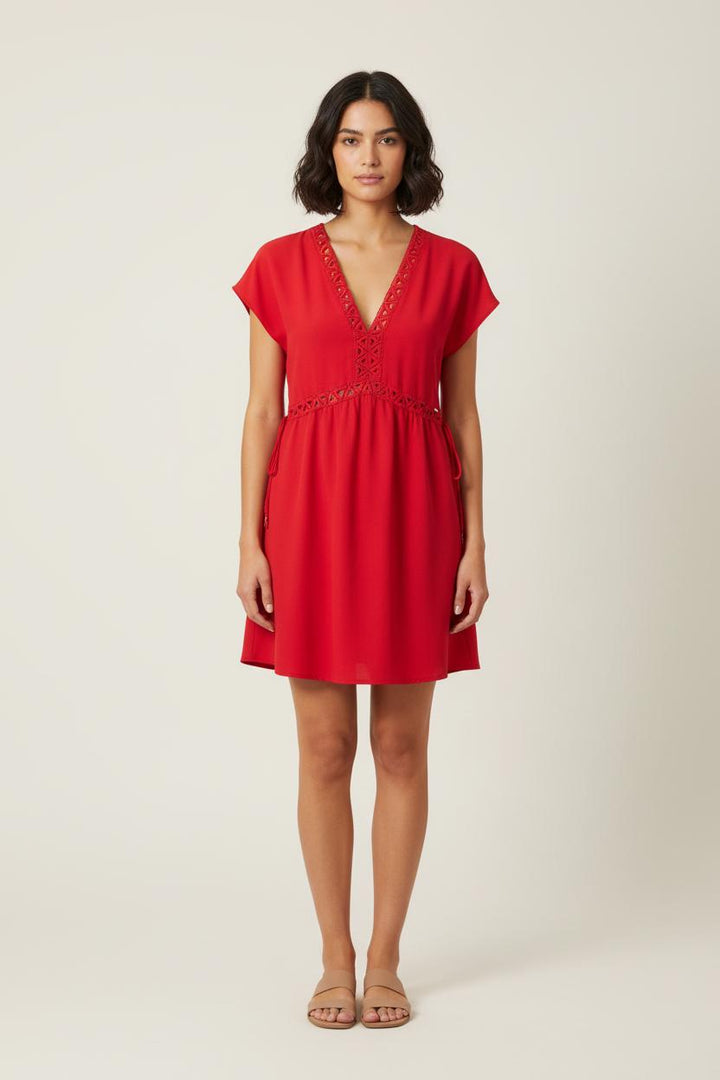 Robe Courte Rouge - Taille S/36 de la marque IKKS | PARAD78516 - Vendu par Paradigme - Image 1