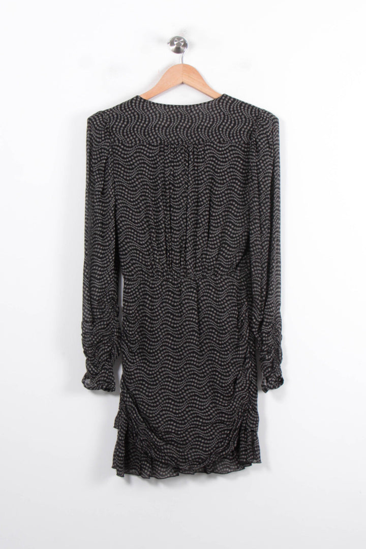 Robe Portefeuille Noire et Blanche - Taille S/36 de la marque ba&sh | PARAD78517 - Vendu par Paradigme - Image 4