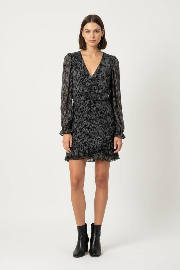 Robe Portefeuille Noire et Blanche - Taille S/36 de la marque ba&sh | PARAD78517 - Vendu par Paradigme - Image 1