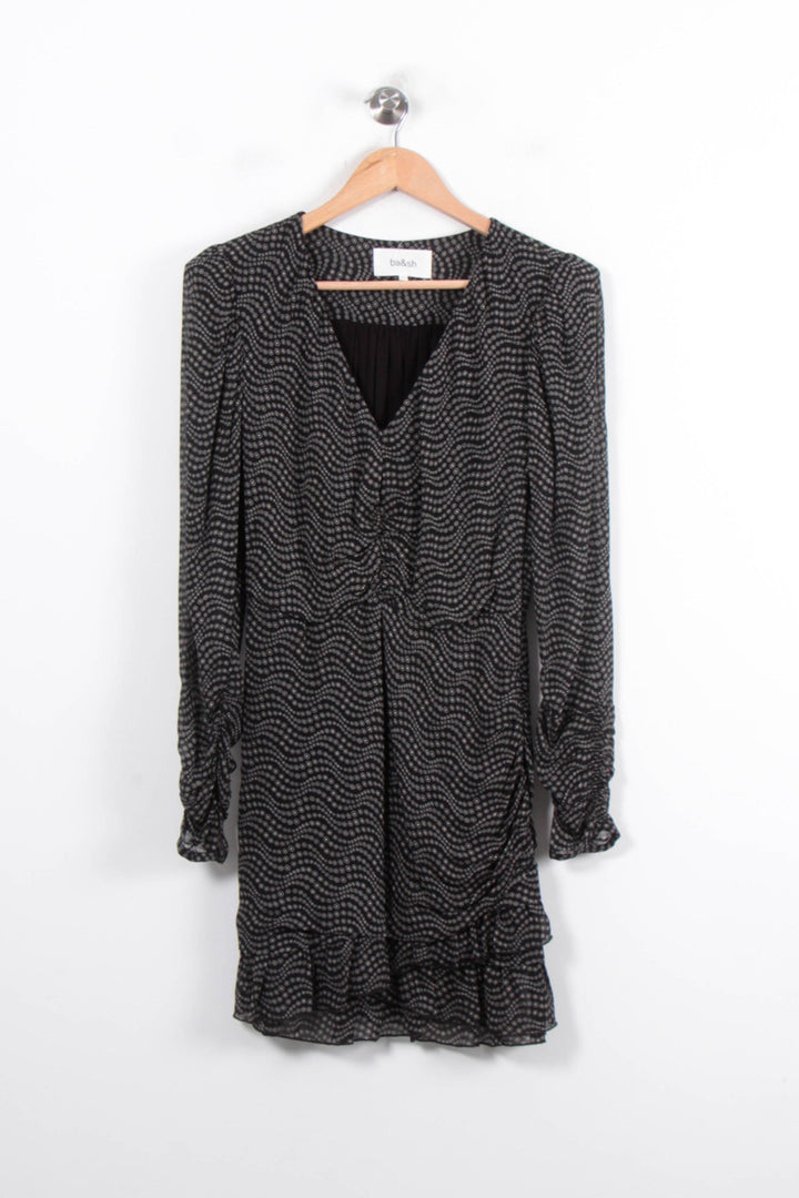 Robe Portefeuille Noire et Blanche - Taille S/36 de la marque ba&sh | PARAD78517 - Vendu par Paradigme - Image 2