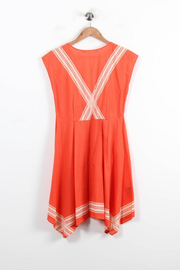 Robe Courte Orange et Blanche - Taille S/36 de la marque Comptoir des Cotonniers | PARAD78529 - Vendu par Paradigme - Image 4