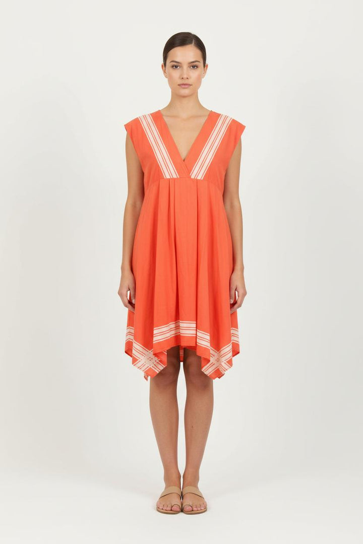 Robe Courte Orange et Blanche - Taille S/36 de la marque Comptoir des Cotonniers | PARAD78529 - Vendu par Paradigme - Image 1