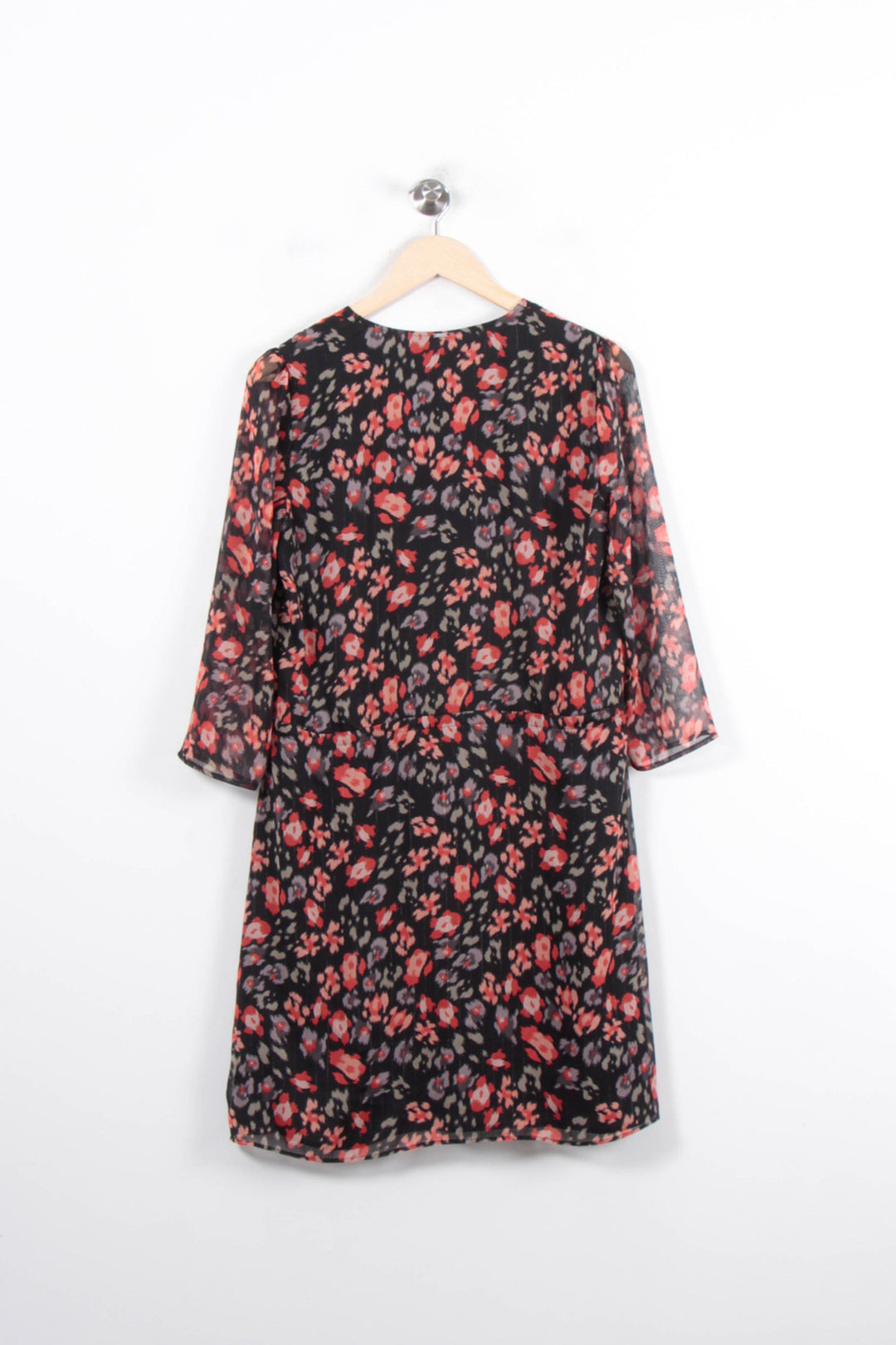 Robe Fleurie Noire et Rouge - Taille M/38 de la marque IKKS | PARAD78557 - Vendu par Paradigme - Image 4