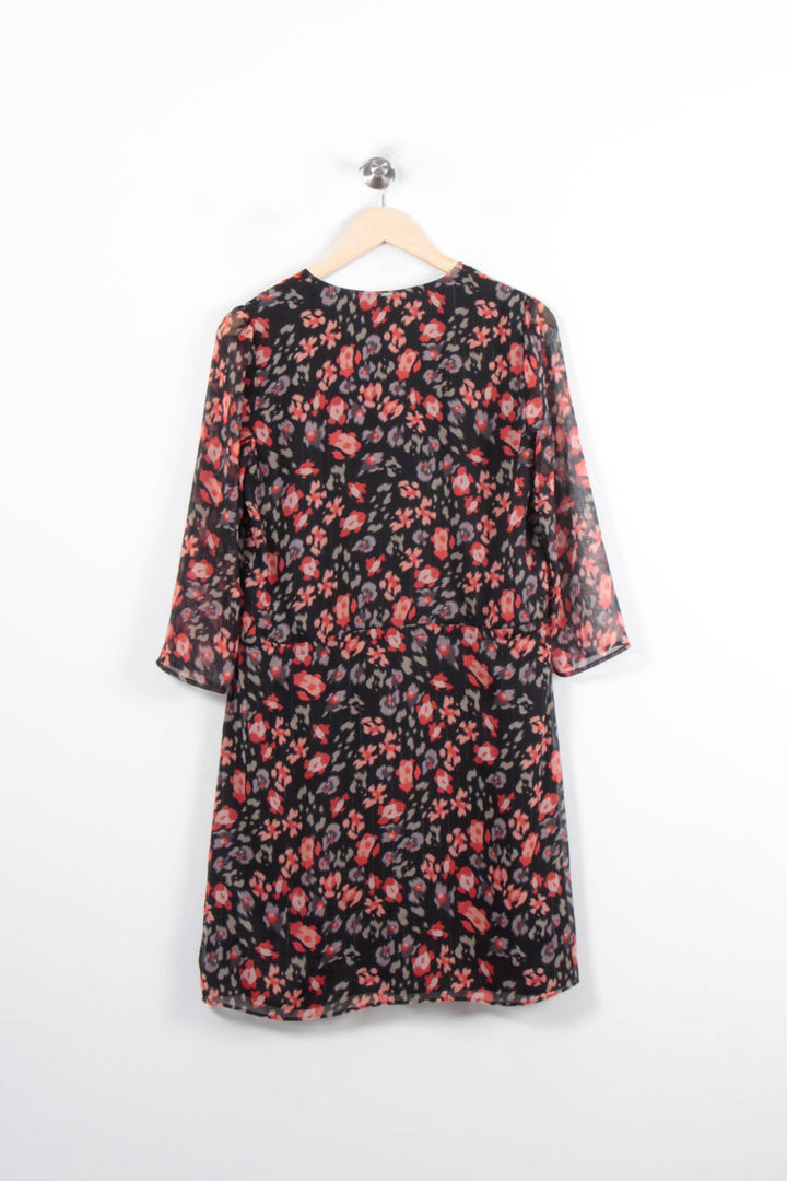 Robe Fleurie Noire et Rouge - Taille M/38 de la marque IKKS | PARAD78557 - Vendu par Paradigme - Image 4