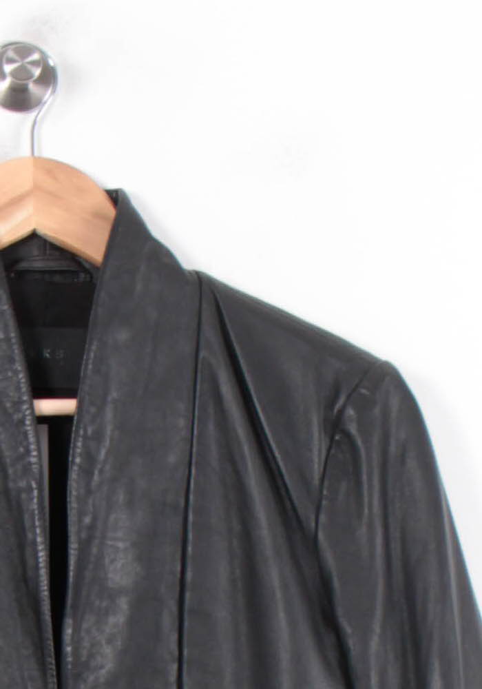 Veste En Cuir Noire - Taille M/38 de la marque IKKS | PARAD78559 - Vendu par Paradigme - Image 3