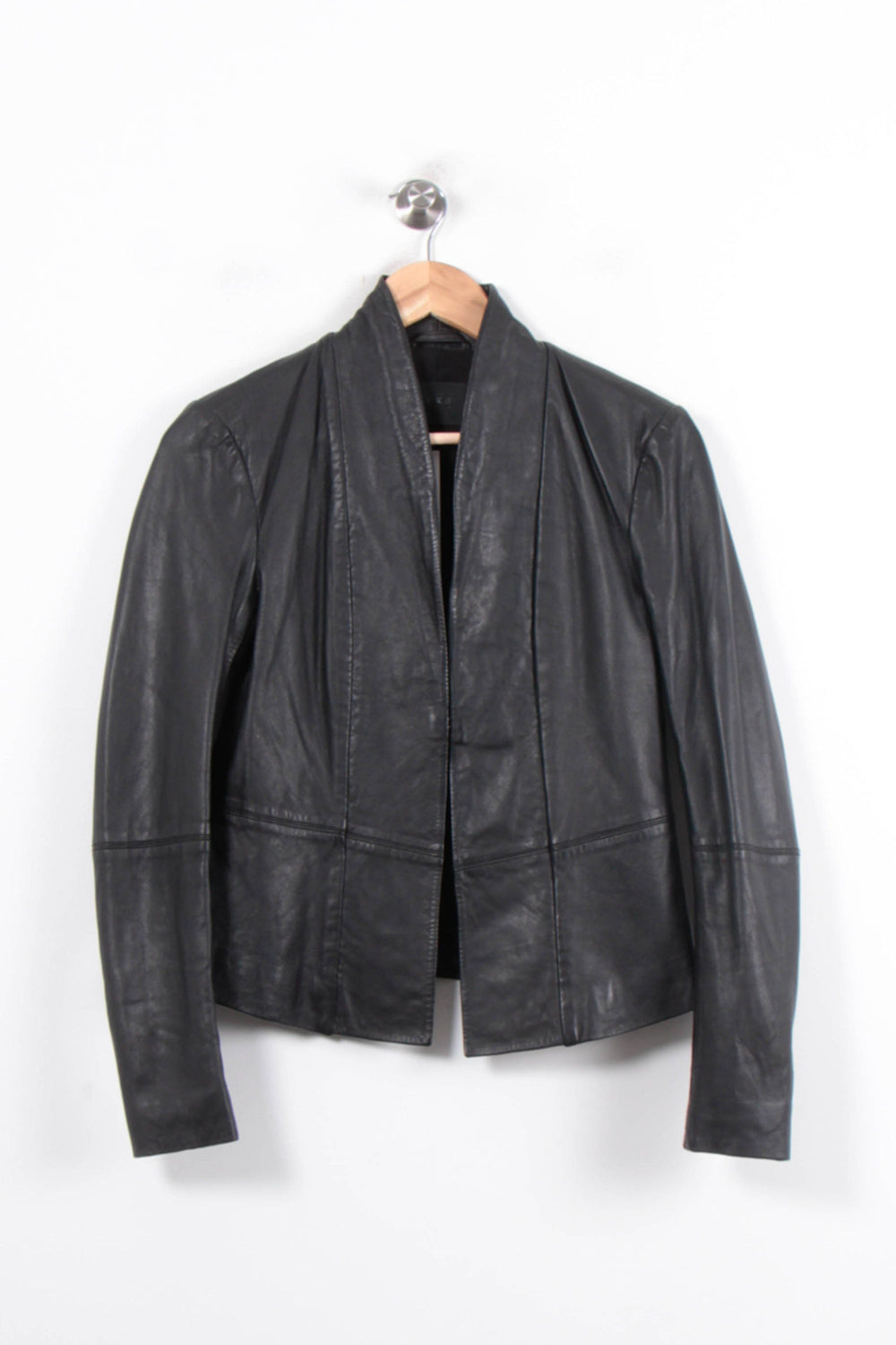 Veste En Cuir Noire - Taille M/38 de la marque IKKS | PARAD78559 - Vendu par Paradigme - Image 2