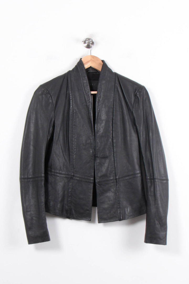 Veste En Cuir Noire - Taille M/38 de la marque IKKS | PARAD78559 - Vendu par Paradigme - Image 2