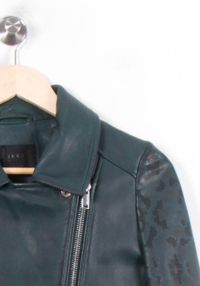 Blouson en cuir Vert - Taille M/38 de la marque IKKS | PARAD78561 - Vendu par Paradigme - Image 3