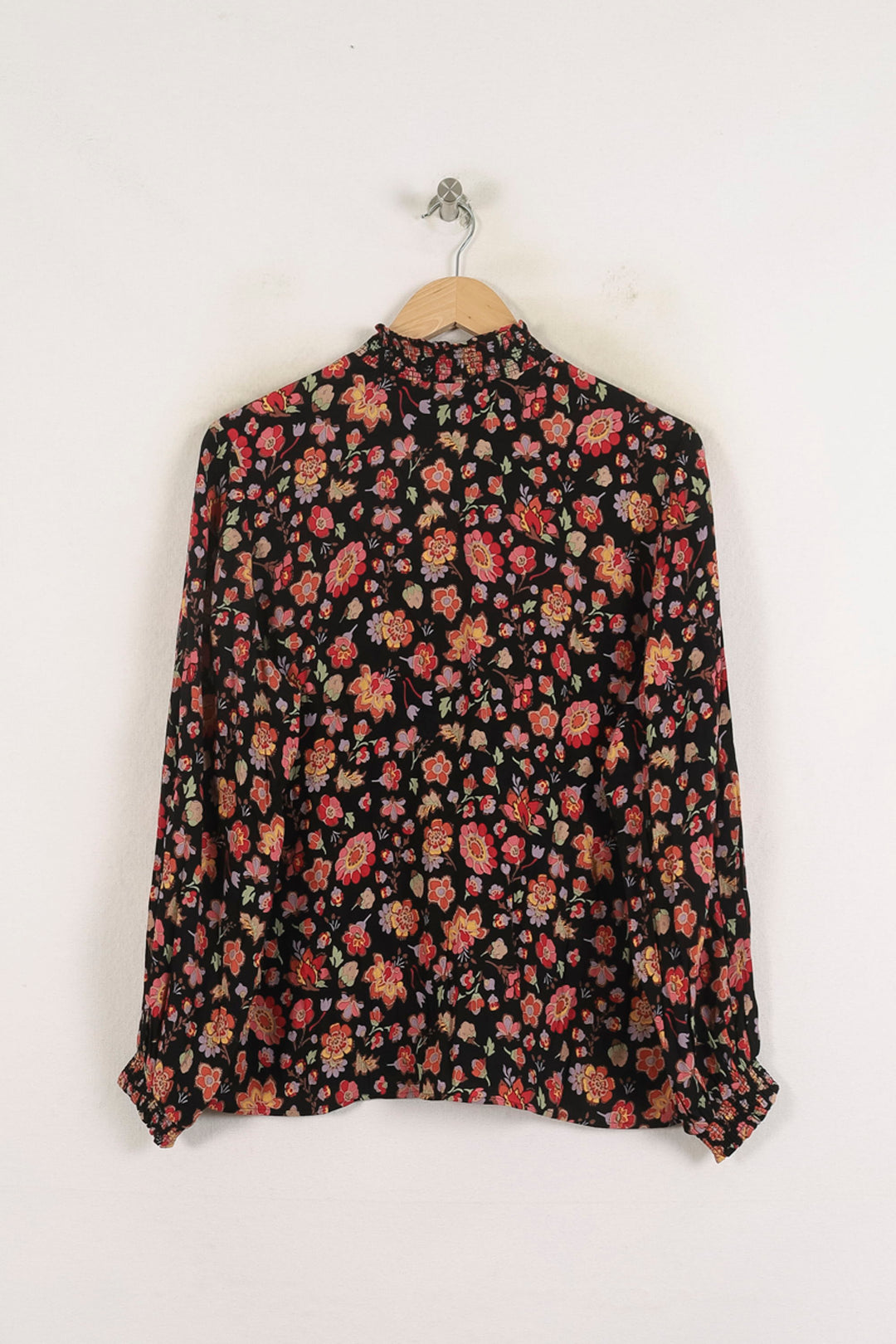 Blouse Fleurie Noire et Rouge - Taille M/38 de la marque Des petits hauts | PARAD78601 - Vendu par Paradigme - Image 4