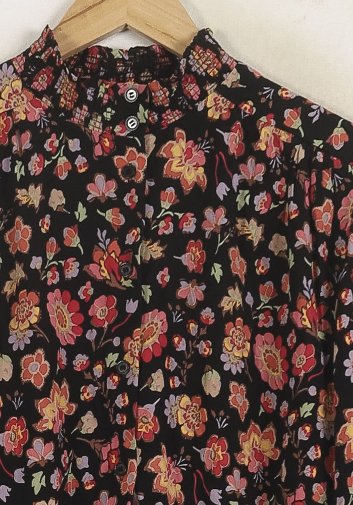 Blouse Fleurie Noire et Rouge - Taille M/38 de la marque Des petits hauts | PARAD78601 - Vendu par Paradigme - Image 3