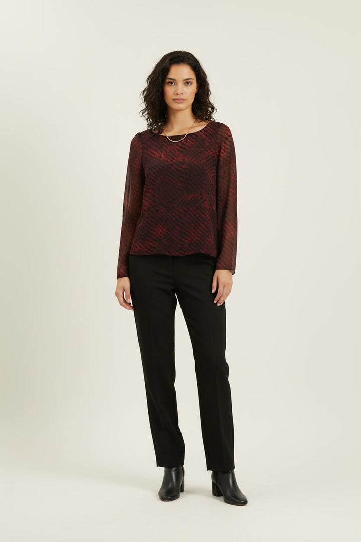 Blouse Bordeaux et Noir - Taille S/36 de la marque Sud express | PARAD78627 - Vendu par Paradigme - Image 1