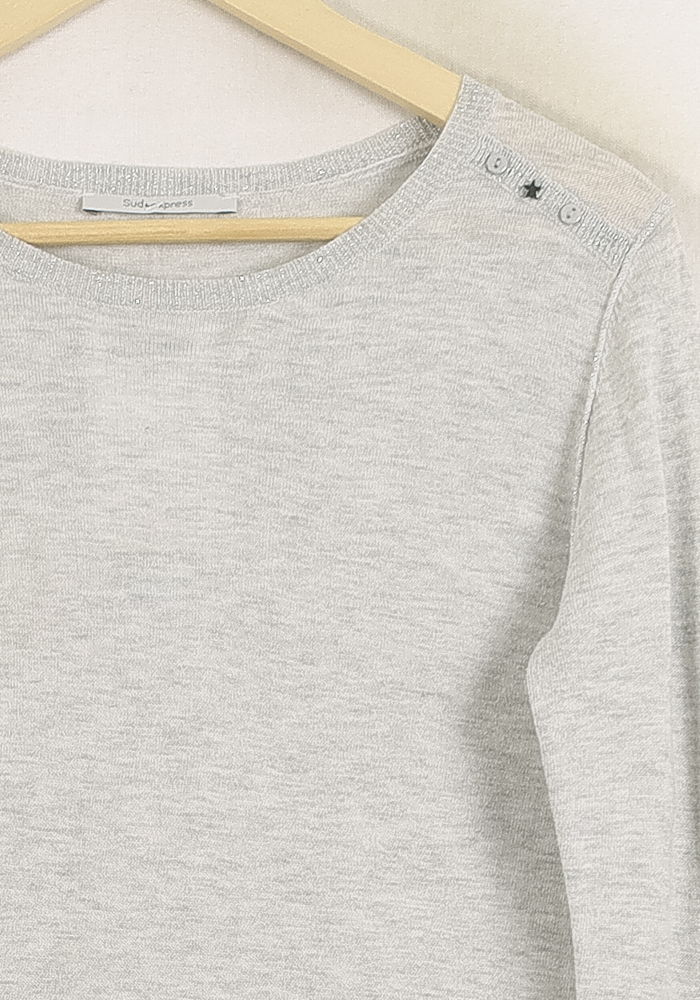 Pull Gris et Bleu - Taille S/36 de la marque Sud express | PARAD78648 - Vendu par Paradigme - Image 3
