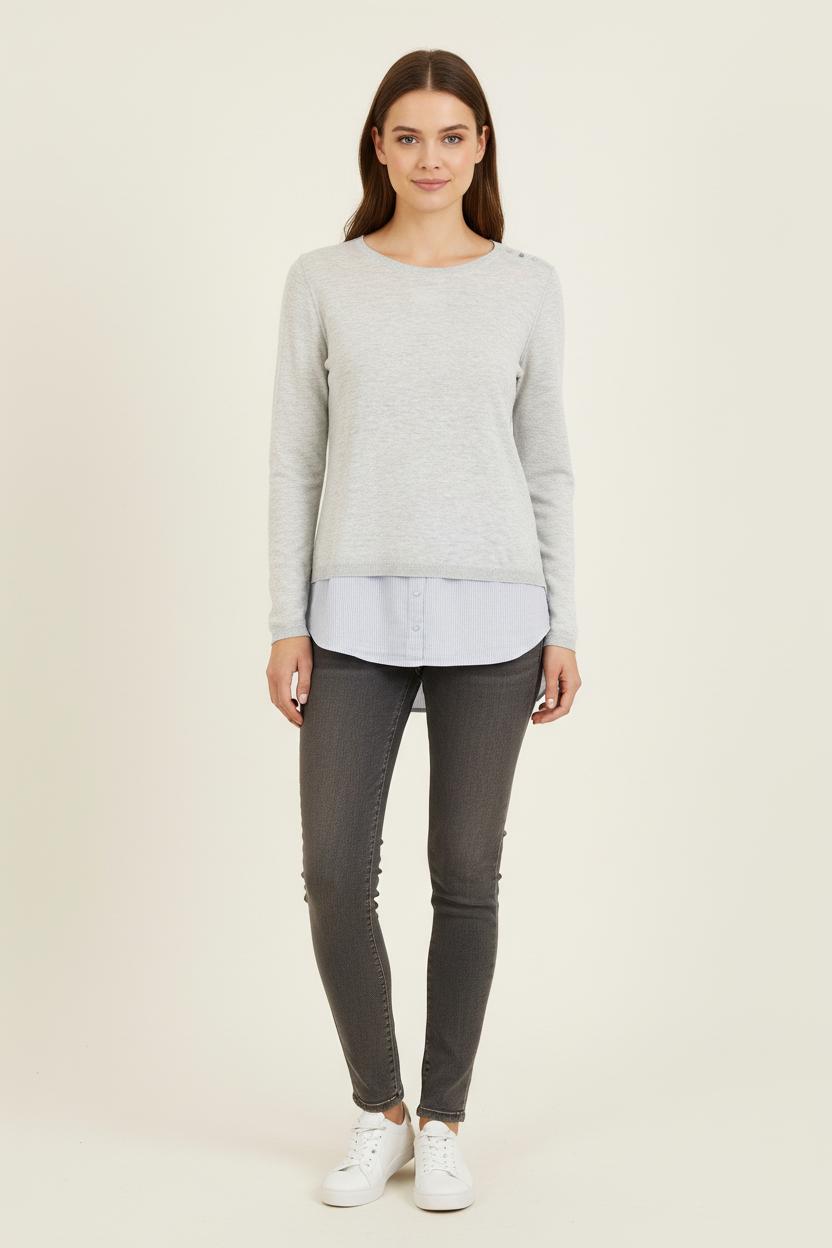 Pull Gris et Bleu - Taille S/36 de la marque Sud express | PARAD78648 - Vendu par Paradigme - Image 1