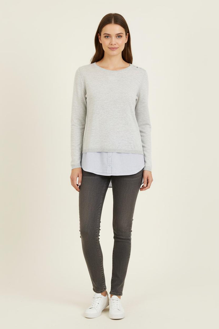Pull Gris et Bleu - Taille S/36 de la marque Sud express | PARAD78648 - Vendu par Paradigme - Image 1