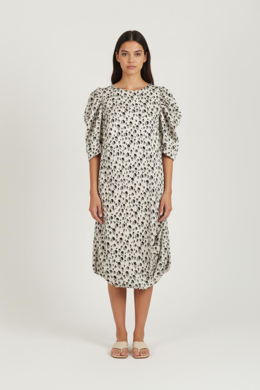 Robe Mi-Longue Beige et Noire - Taille L/40 de la marque Max Mara | PARAD78670 - Vendu par Paradigme - Image 1