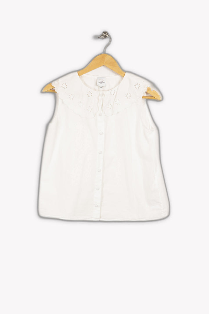 Top blanc boutonné - XS / 34