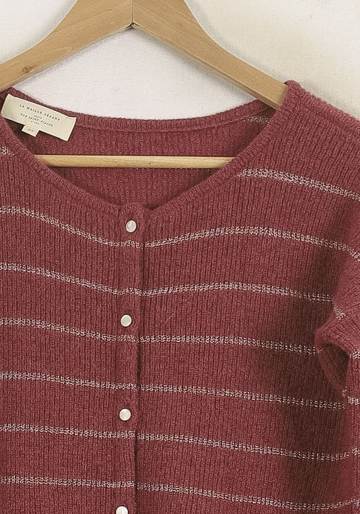 Cardigan Rose et Gris - Taille XS/34 de la marque Sézane | PARAD78688 - Vendu par Paradigme - Image 3