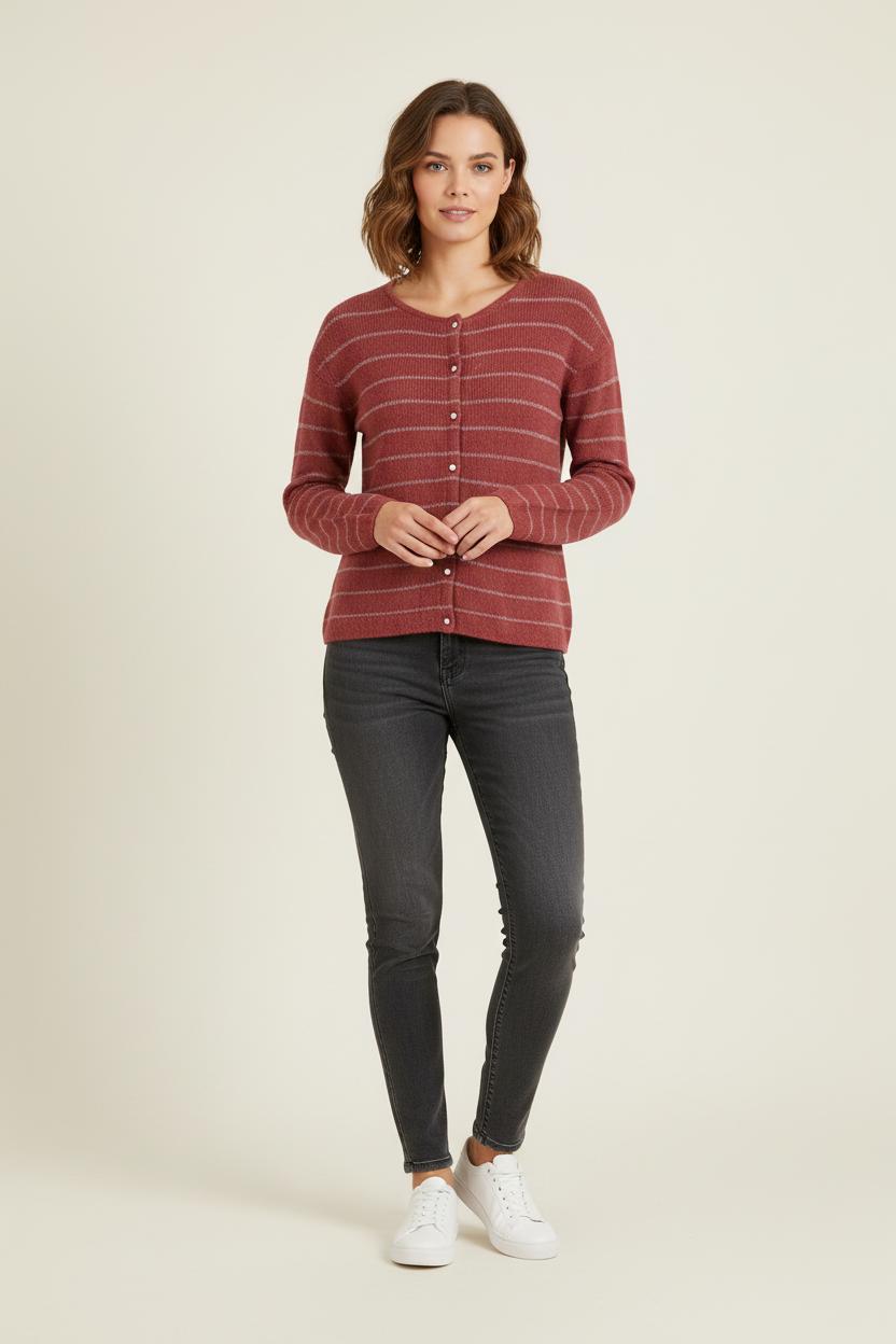 Cardigan Rose et Gris - Taille XS/34 de la marque Sézane | PARAD78688 - Vendu par Paradigme - Image 1