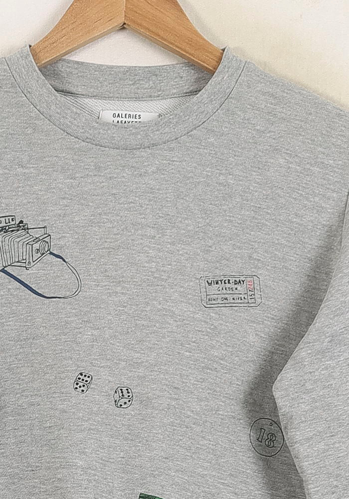 Sweatshirt Gris - Taille XS/34 de la marque Galeries Lafayette | PARAD78690 - Vendu par Paradigme - Image 3