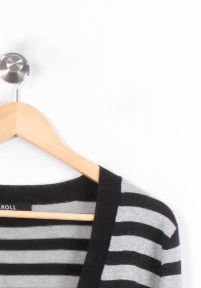 Pull Gris et Noir - Taille XL/42 de la marque Caroll | PARAD78701 - Vendu par Paradigme - Image 3