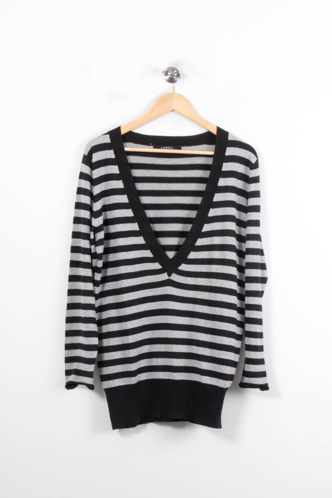 Pull Gris et Noir - Taille XL/42 de la marque Caroll | PARAD78701 - Vendu par Paradigme - Image 2
