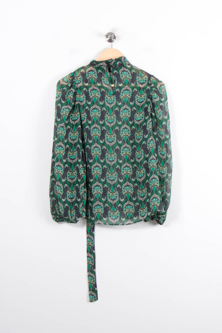 Blouse Verte et Noire - Taille XS/34 de la marque IKKS | PARAD78703 - Vendu par Paradigme - Image 4
