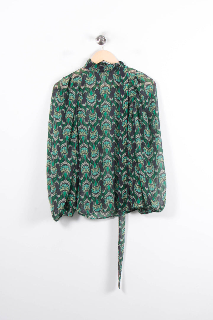 Blouse Verte et Noire - Taille XS/34 de la marque IKKS | PARAD78703 - Vendu par Paradigme - Image 2