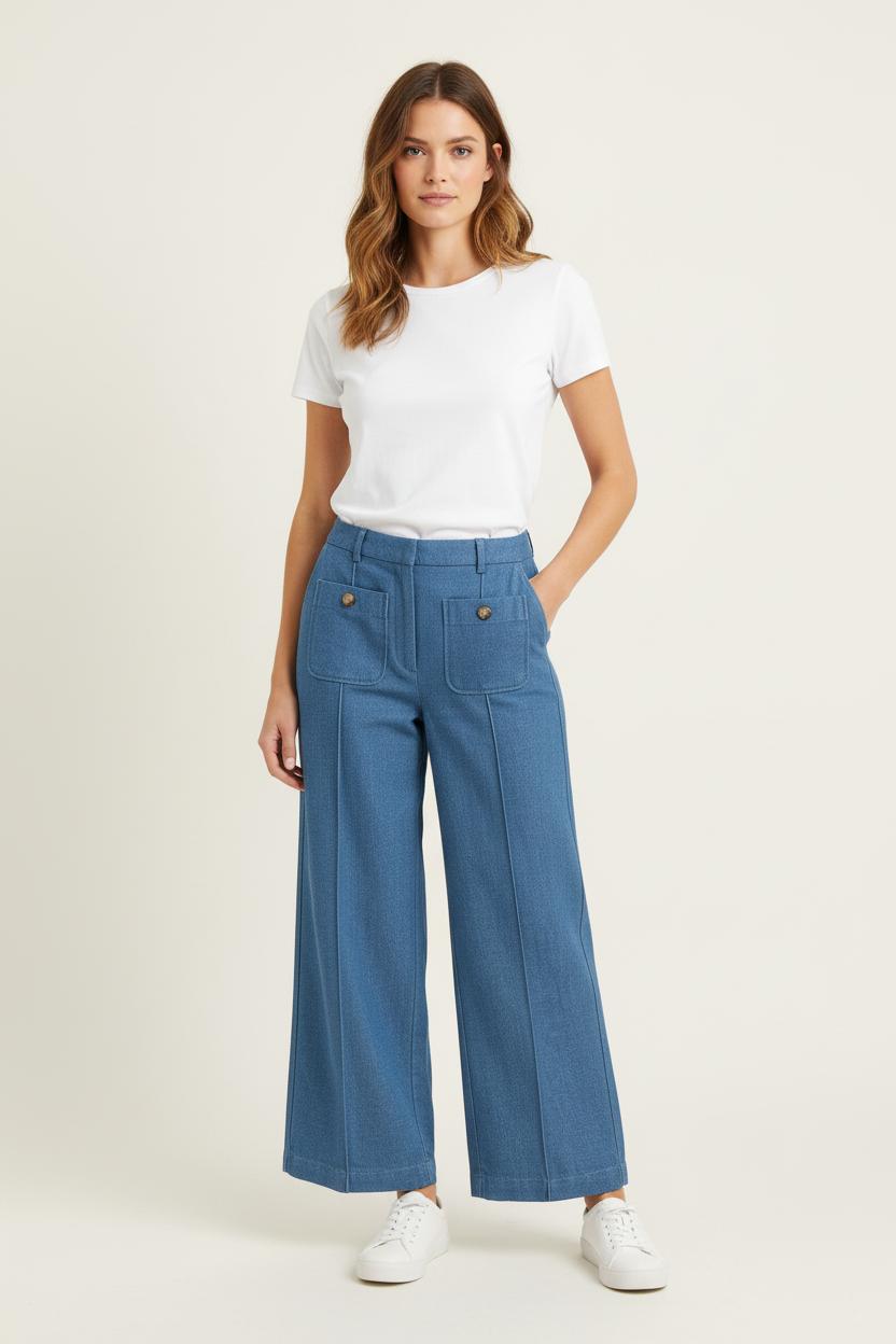 Pantalon Large Bleu - Taille M/38 de la marque Sézane | PARAD78708 - Vendu par Paradigme - Image 1