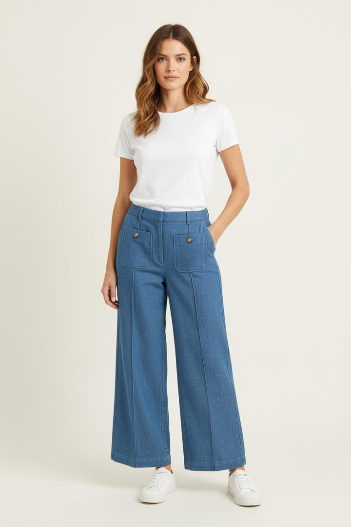 Pantalon Large Bleu - Taille M/38 de la marque Sézane | PARAD78708 - Vendu par Paradigme - Image 1