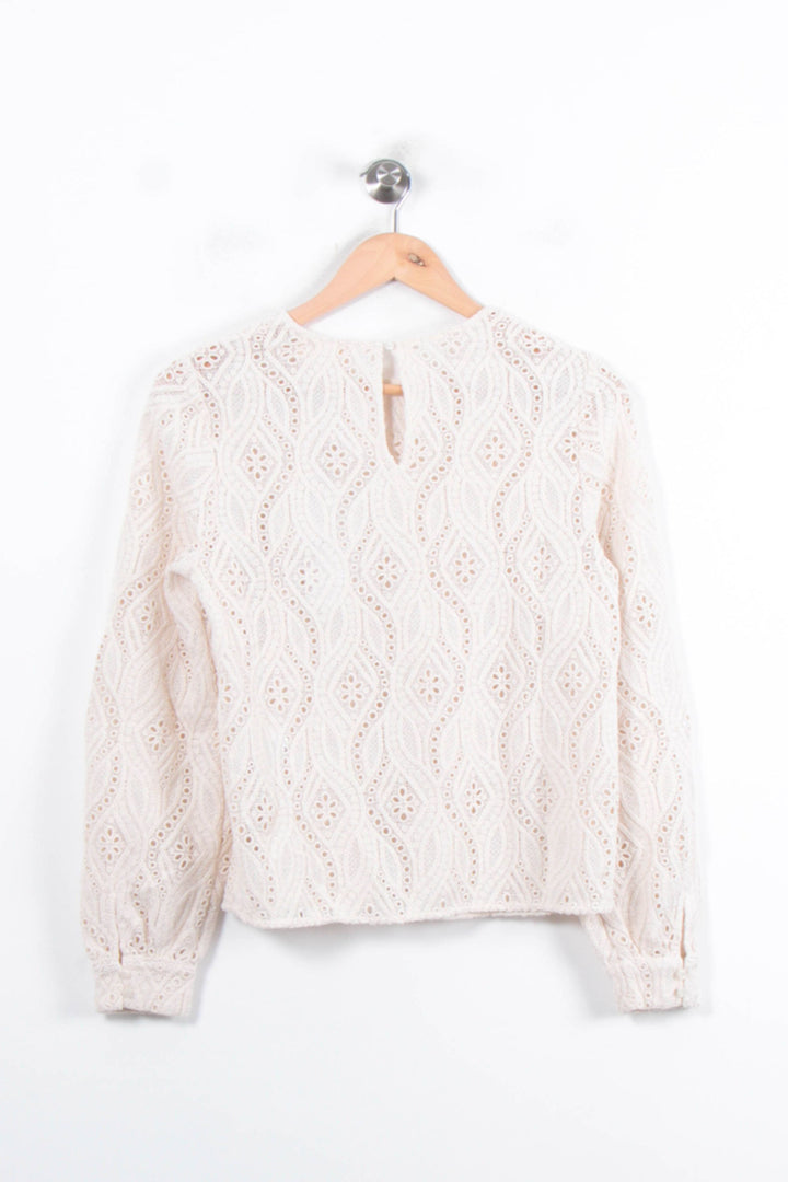 Blouse Brodée Beige - Taille S/36 de la marque Sézane | PARAD78709 - Vendu par Paradigme - Image 4