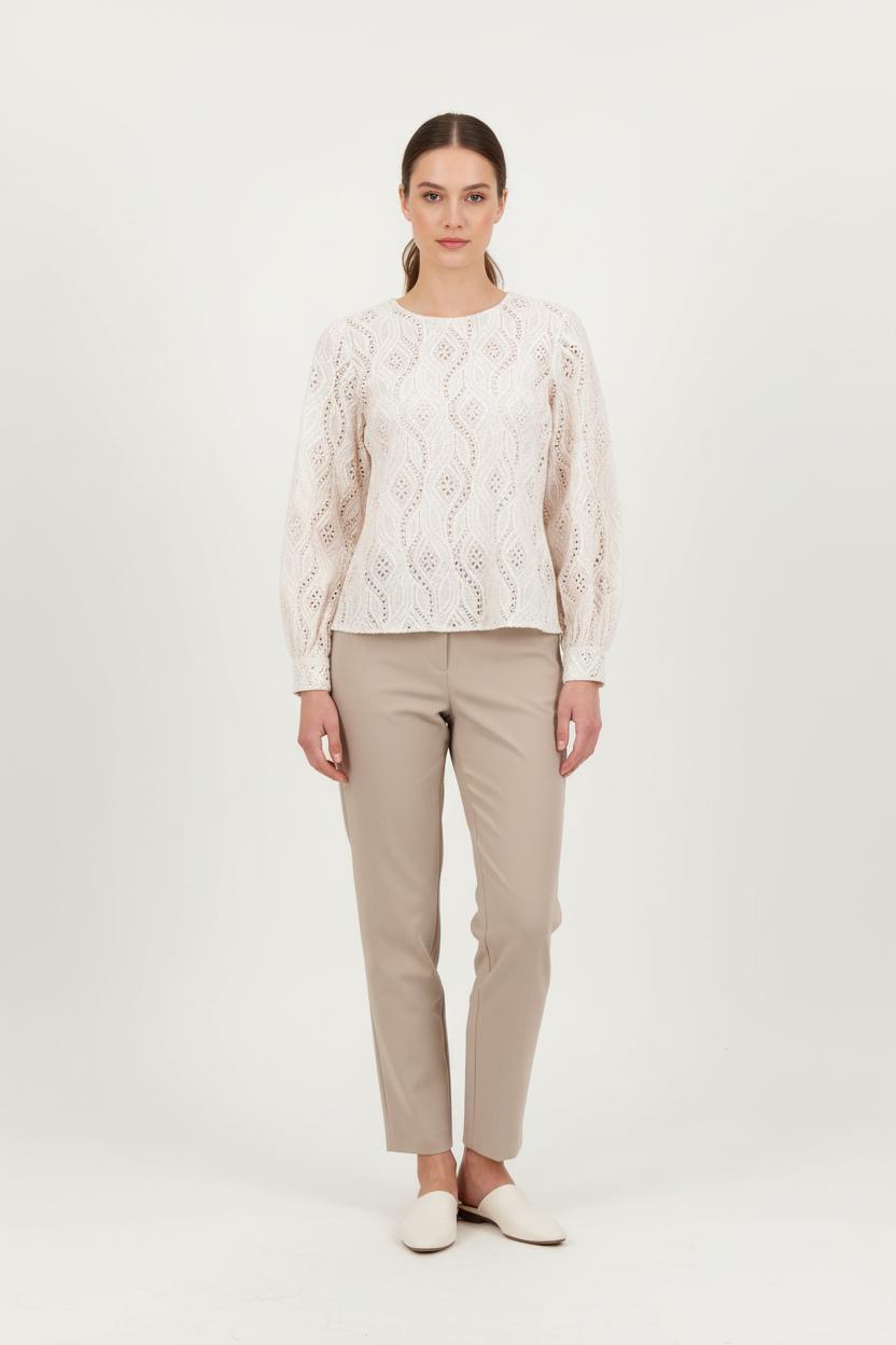 Blouse Brodée Beige - Taille S/36 de la marque Sézane | PARAD78709 - Vendu par Paradigme - Image 1
