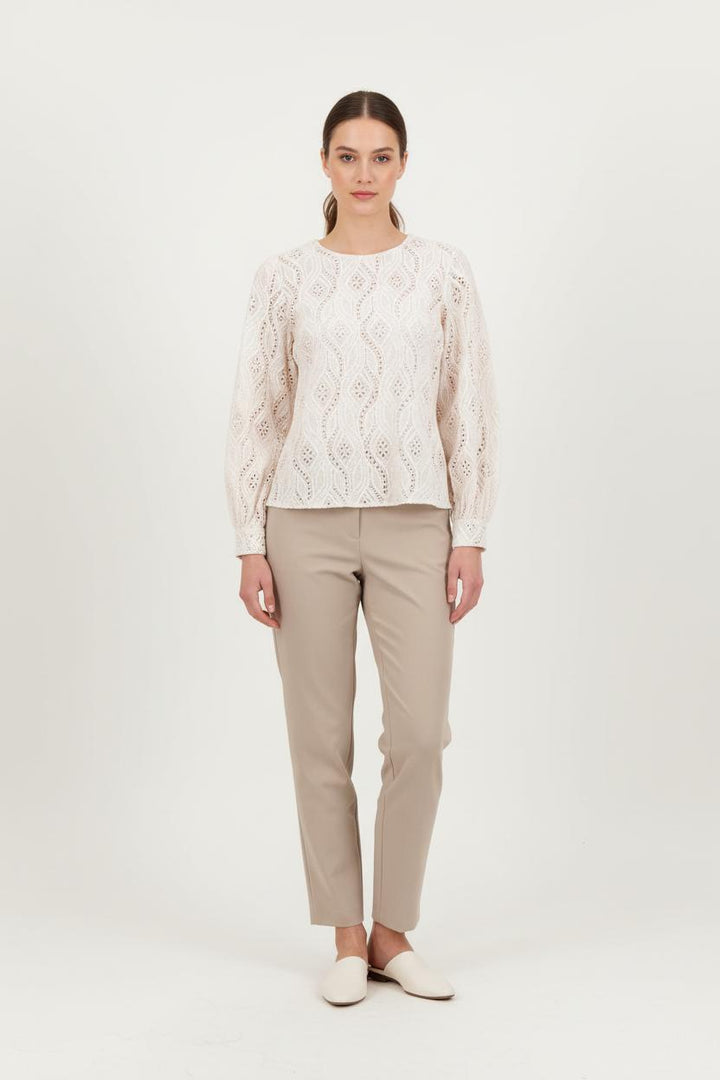 Blouse Brodée Beige - Taille S/36 de la marque Sézane | PARAD78709 - Vendu par Paradigme - Image 1