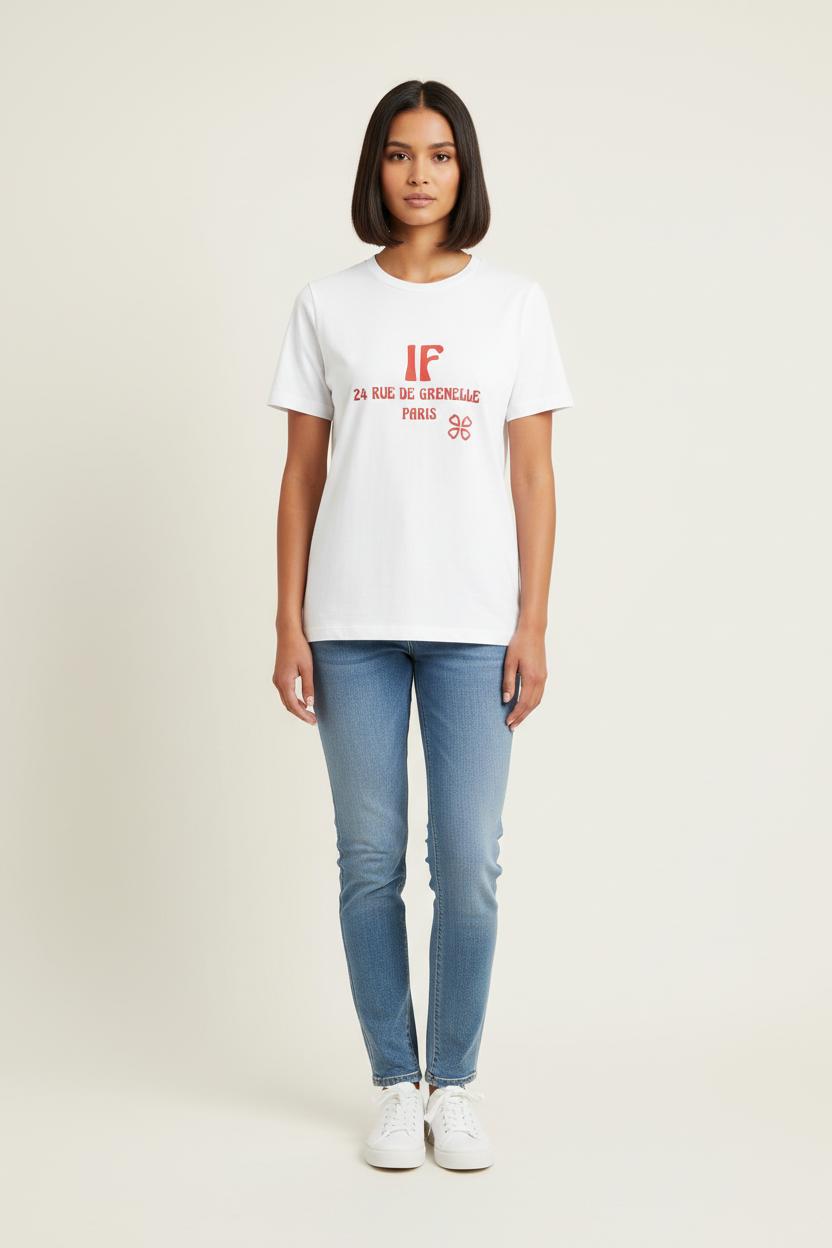 Tee-shirt Blanc et Rouge - Taille S/36 de la marque Ines de la Fressange Paris | PARAD78714 - Vendu par Paradigme - Image 1