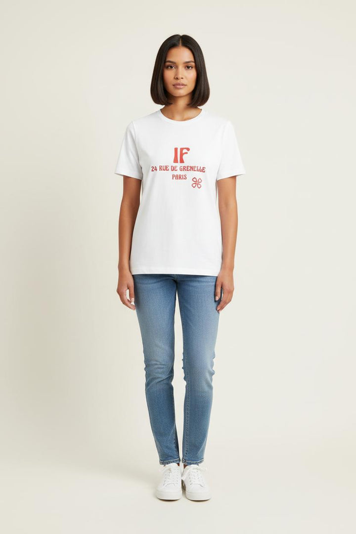 Tee-shirt Blanc et Rouge - Taille S/36 de la marque Ines de la Fressange Paris | PARAD78714 - Vendu par Paradigme - Image 1