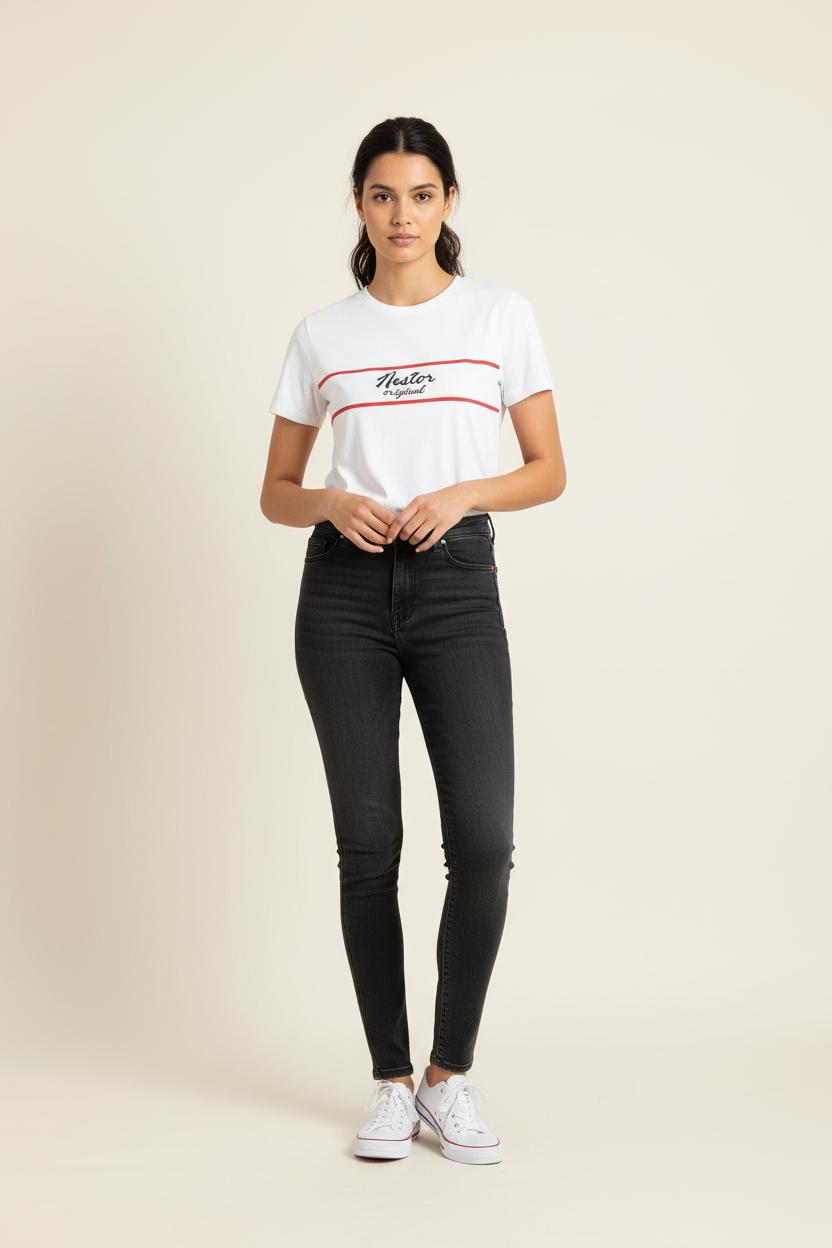 Tee-shirt Blanc et Rouge - Taille XS/34 de la marque Ines de la Fressange Paris | PARAD78717 - Vendu par Paradigme - Image 1