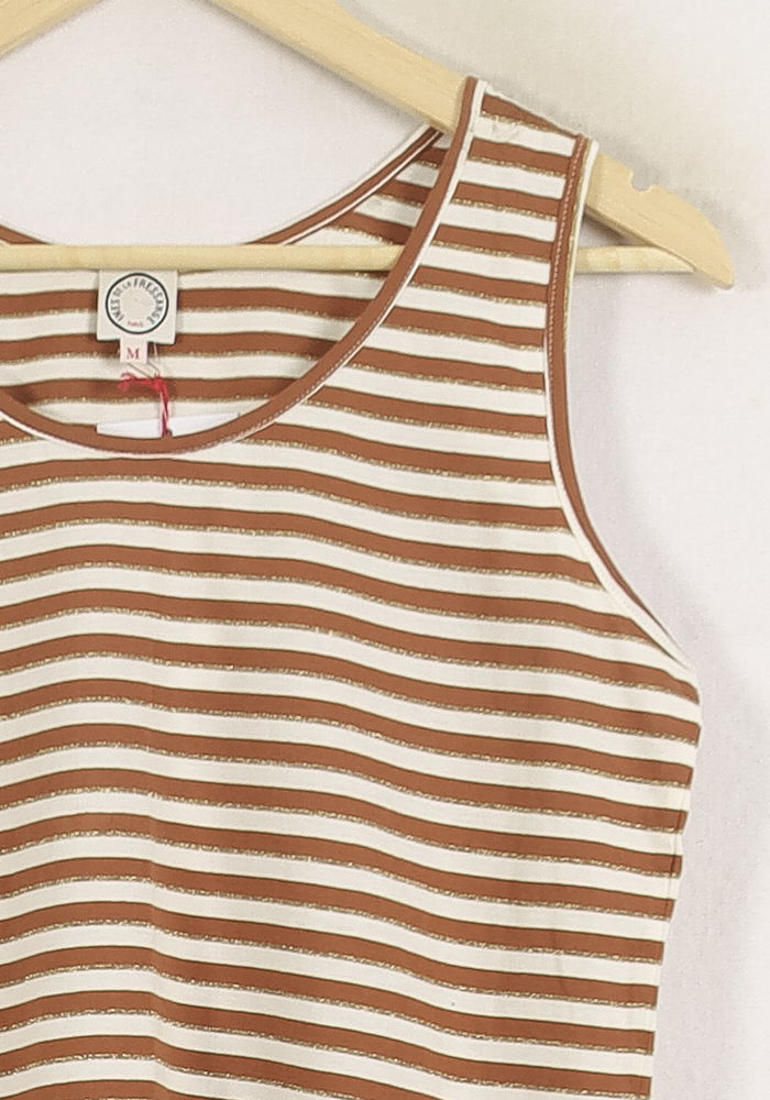 Débardeur Marron et Blanc - Taille M/38 de la marque Ines de la Fressange Paris | PARAD78729 - Vendu par Paradigme - Image 3
