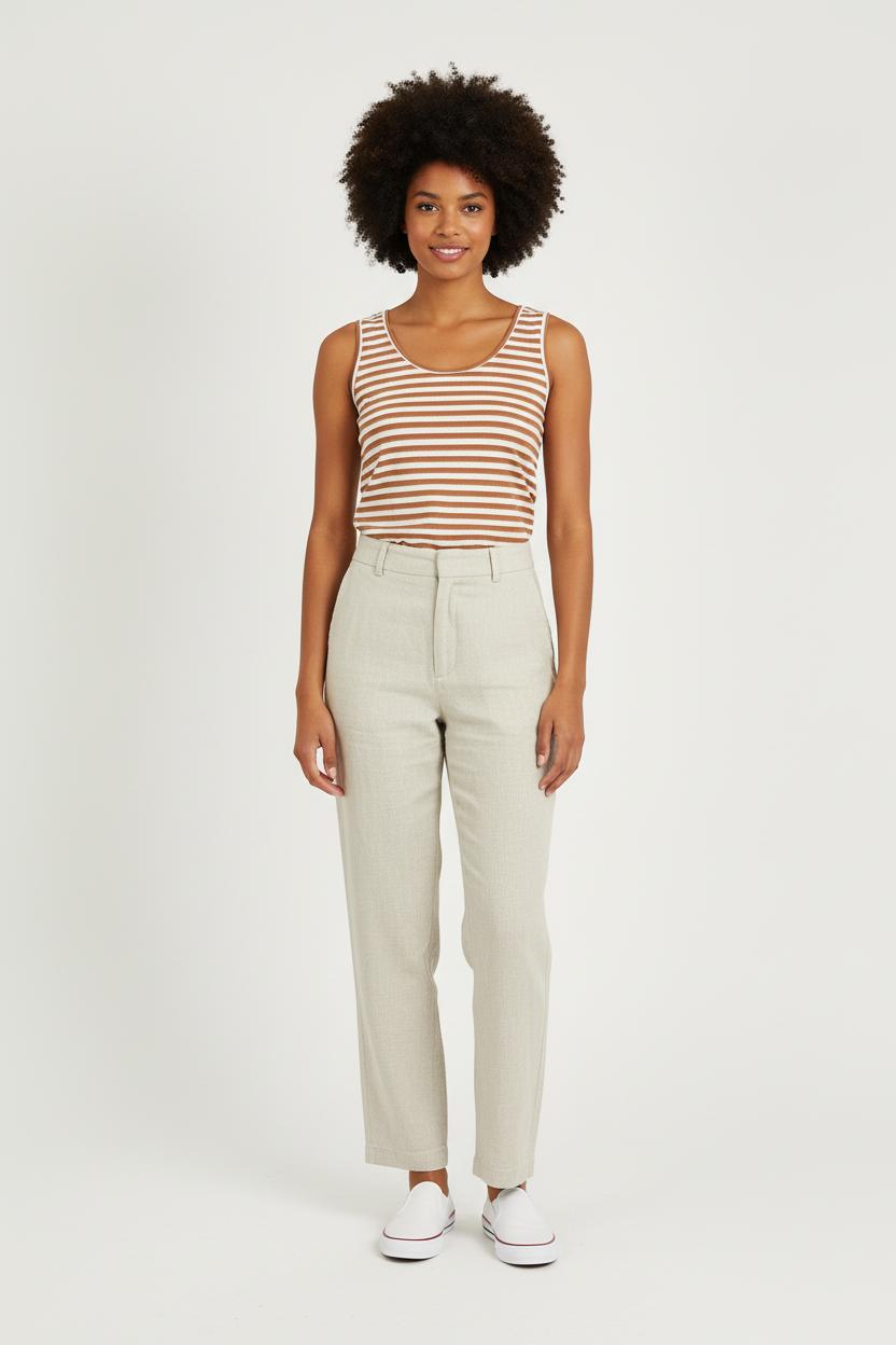 Débardeur Marron et Blanc - Taille M/38 de la marque Ines de la Fressange Paris | PARAD78729 - Vendu par Paradigme - Image 1